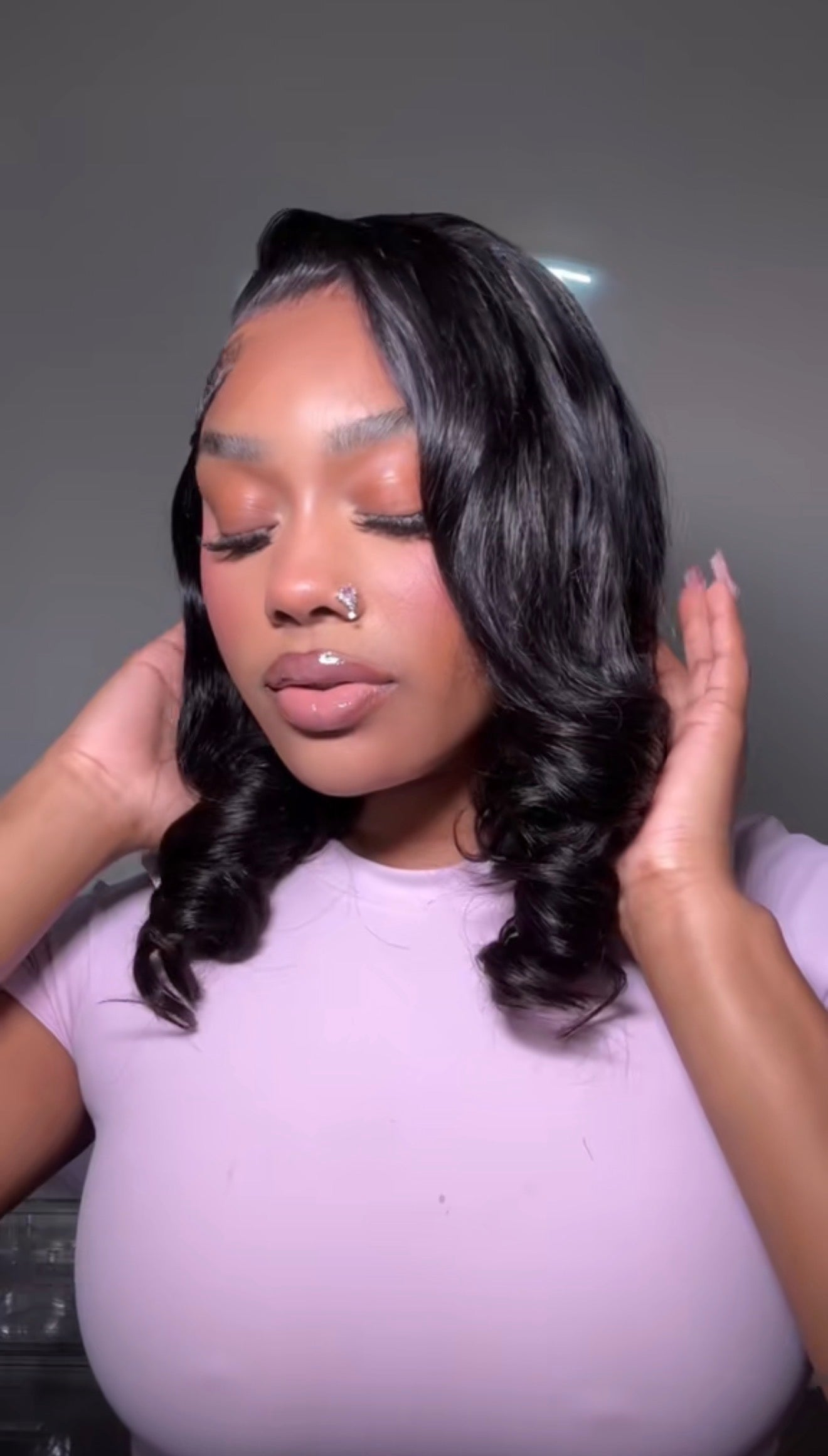 Black BobdyWave Wig